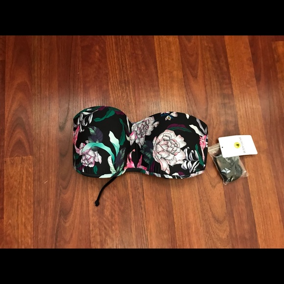 Body Glove Black and Pink Floral Bikini Top - Picture 7 of 7